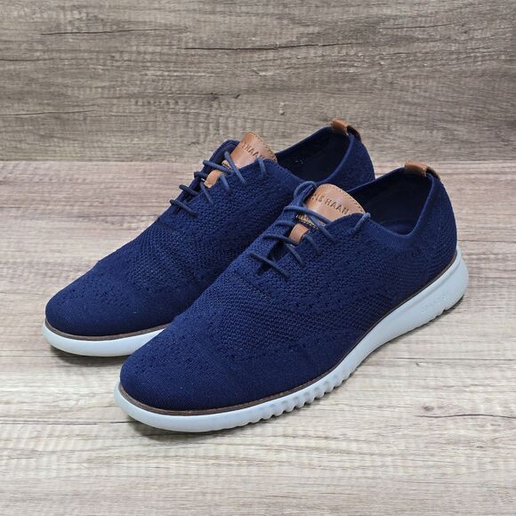 Cole Haan 2 ZeroGrand Stitchlite Men's Size 12M Navy Blue Wingtip Oxford Shoes - Picture 9 of 9